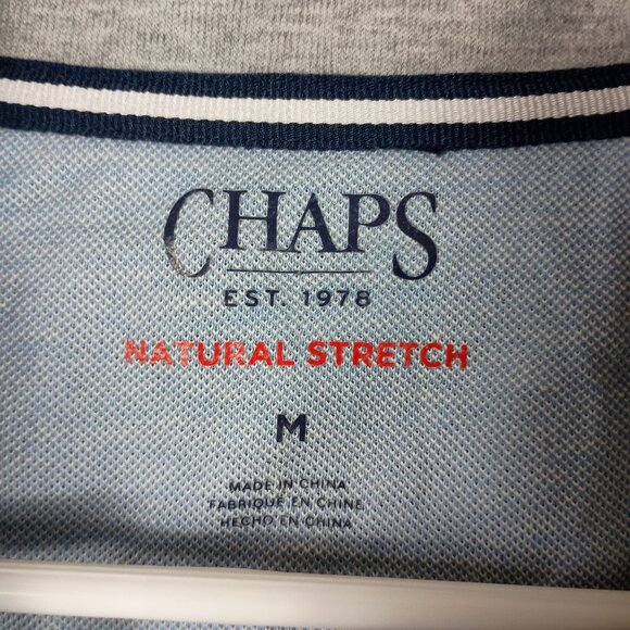 Chaps Quarter Zip Pullover Mens M Navy Blue Sweatshirt Preppy Dadcore Stretch - Picture 3 of 5